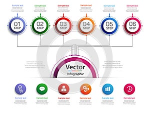 Infographics vector design  template  with 6 options, steps or processes