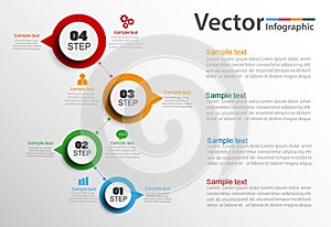 Infographics vector design template. Vector illustration can be used for workflow layout, diagram, number options, web design.