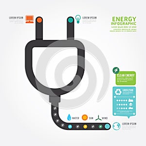 Infographics vector eco energy concept design diagram line style