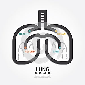 Infographics vector lung design organ concept diagram line style