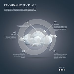 Infographics vector template. Low poly cloud