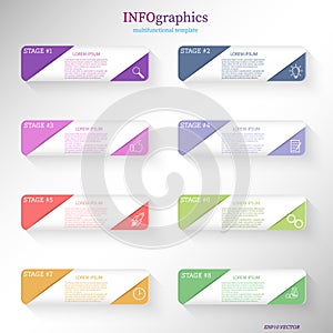 Infographics. Vector template with pictograms for business and finance flowcharts, websites, banners and presentations