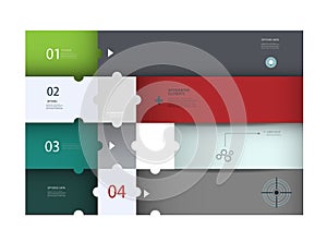 Infographics web design. Modern puzzle template