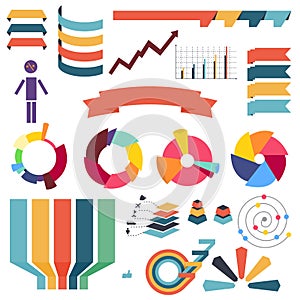 Infographs. Infographic charts elements collection. Financial analysis data graphs and diagram, marketing statistic and photo