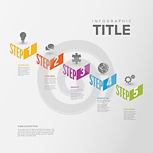 Infogrpahic steps diagram template