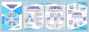 Infomation warfare forms blue brochure template
