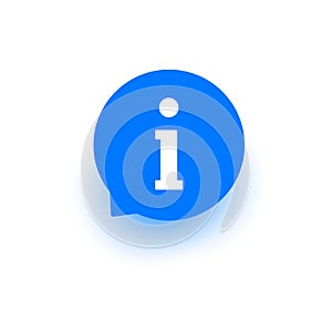 Inform icon, vector info sign, symbol, help button, circle round flat design speech bubble for web, website, mobile app.