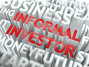 Informal Investor - Red Wordcloud Concept.