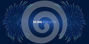 Information analytics concept. Sorting data. Vector Waves technology background. Abstract stream information with lines array and