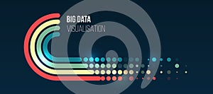 Information analytics concept. Sorting data. Vector Waves technology background. Abstract stream information with lines array and