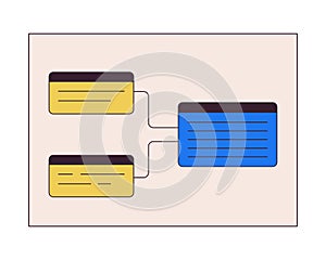 Information blocks scheme 2D linear cartoon objects