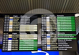 Information board at airport