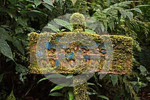 Information board in Bosque Nuboso National Park near Santa Elena in Costa Rica