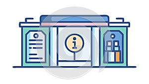 Information Center Building - Public Service Data Access, vector design Generative AI