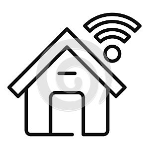 Information cloud internet home icon outline vector. Admin online