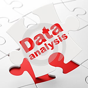 Information concept: Data Analysis on puzzle background