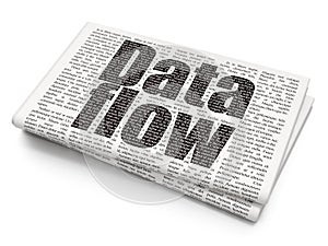 Information concept: Data Flow on Newspaper background
