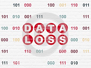 Information concept: Data Loss on wall background