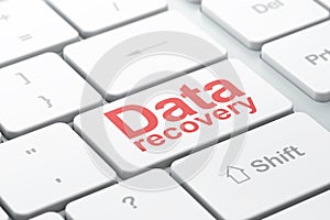 Information concept: Data Recovery on computer keyboard background