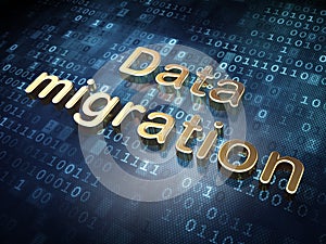 Information concept: Golden Data Migration on photo