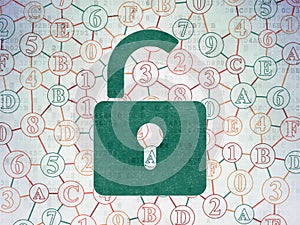 Information concept: Opened Padlock on digital