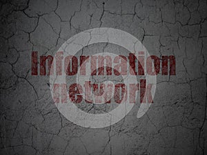Information concept: Information Network on grunge wall background