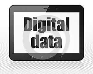 Information concept: Tablet Pc Computer with Digital Data on display
