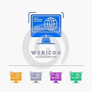 information, content, development, website, web 5 Color Glyph Web Icon Template isolated on white. Vector illustration