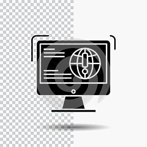 information, content, development, website, web Glyph Icon on Transparent Background. Black Icon