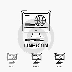 information, content, development, website, web Icon in Thin, Regular and Bold Line Style. Vector illustration