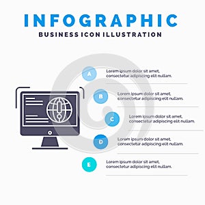 information, content, development, website, web Infographics Template for Website and Presentation. GLyph Gray icon with Blue