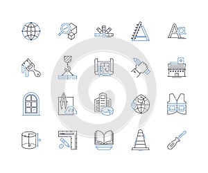 Information creativity line icons collection. Innovation, Insight, Ideation, Ingenuity, Inspiration, Imagination photo