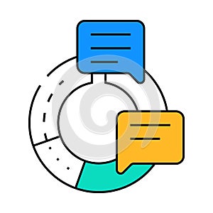 information data science icon color illustration