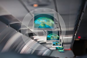 Information display inside airplane