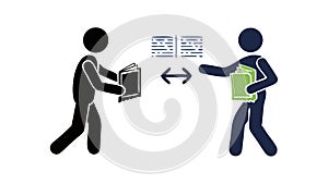 Information Exchange Process: Data Sharing and Communication Flow, vector design Generative AI