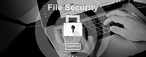 Information File Data Digital Security Protection Concept