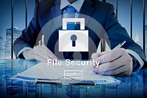 Information File Data Digital Security Protection Concept