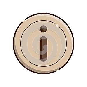 Information icon in 3d style with dark brown color