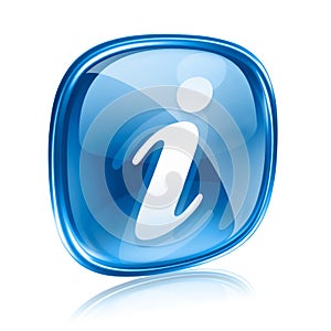 information icon blue glass, isolated