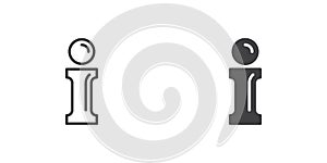 Information icon, line and glyph version