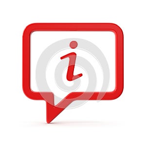Information icon in red speech bubble