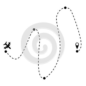 Information icon vector illustration. Information symbol.Airplane flight route or air plane destination line path vector icon