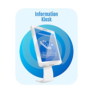 Information kiosk flat concept icon