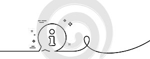 Information line icon. Info speech bubble sign. Continuous line with curl. Vector
