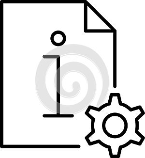 Information line icon vector. Inform, guide, privacy policy, manual, rule, instruction vector illustration