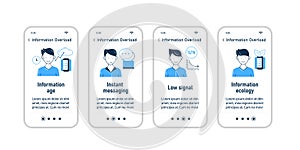 Information overload onboarding mobile app screens