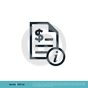 Information and Paper Document Dollar Sign Vector Logo Template Illustration Design. Vector EPS 10