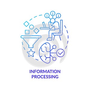 Information processing blue gradient concept icon