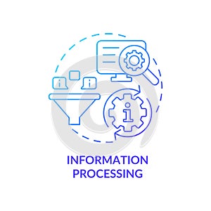 Information processing blue gradient concept icon
