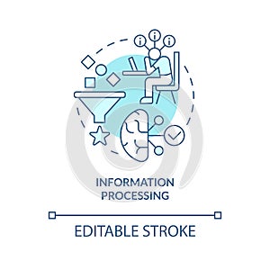 Information processing turquoise concept icon